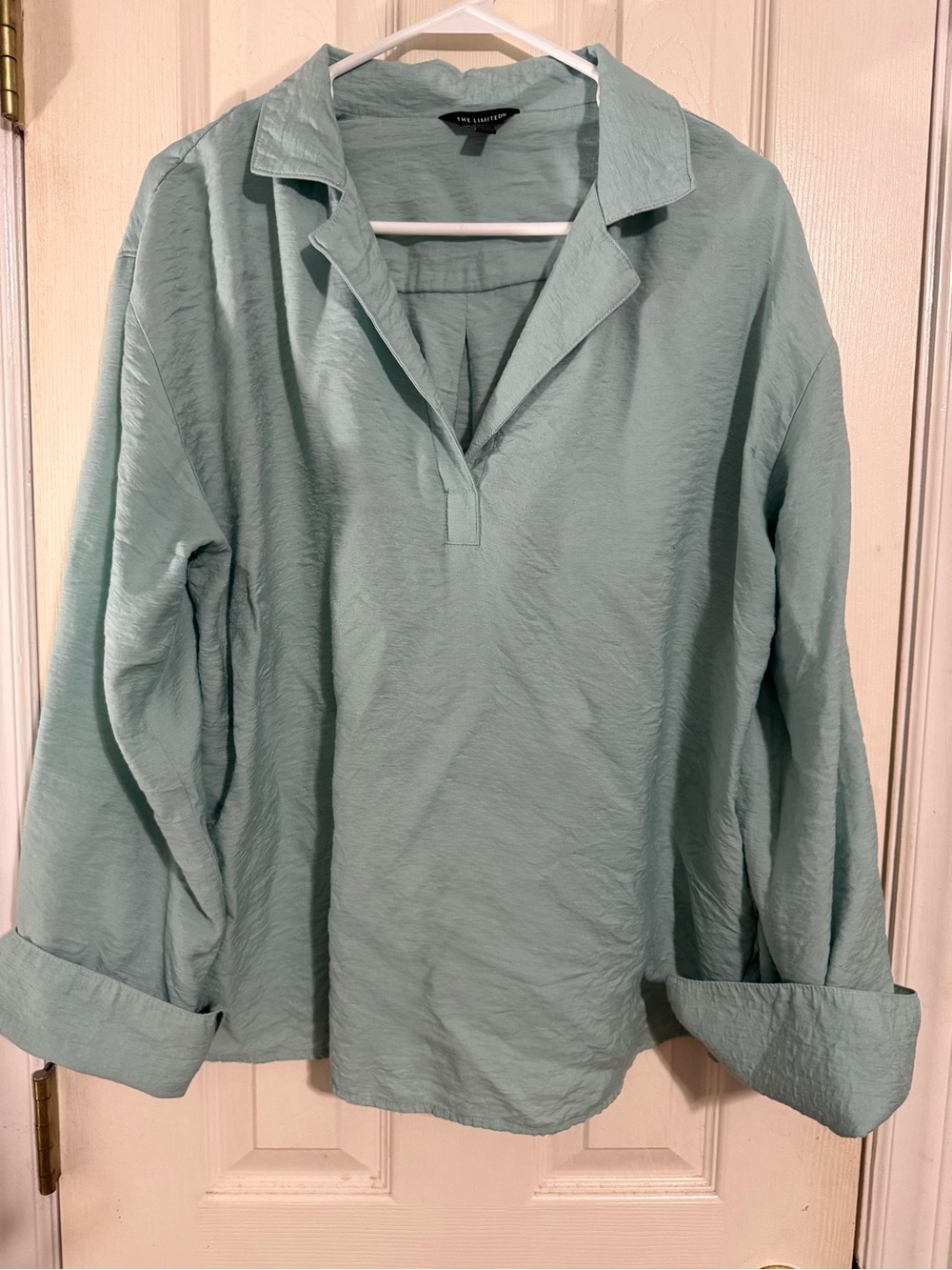 The Limited Seafoam Green Pullover V-Neck Blouse